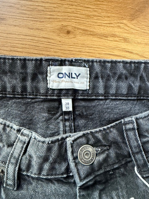 Only Blue Denim Robyn Straight Farmer Nadrág – Fekete | 28/30