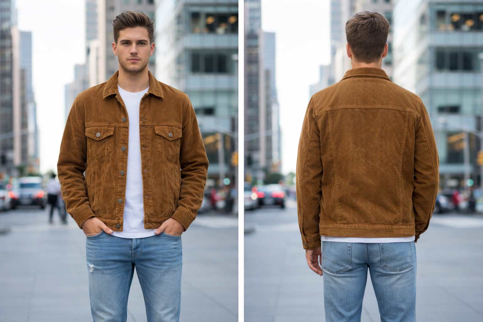 Only & Sons Kordbársony Trucker Dzseki – Karamell | XS
