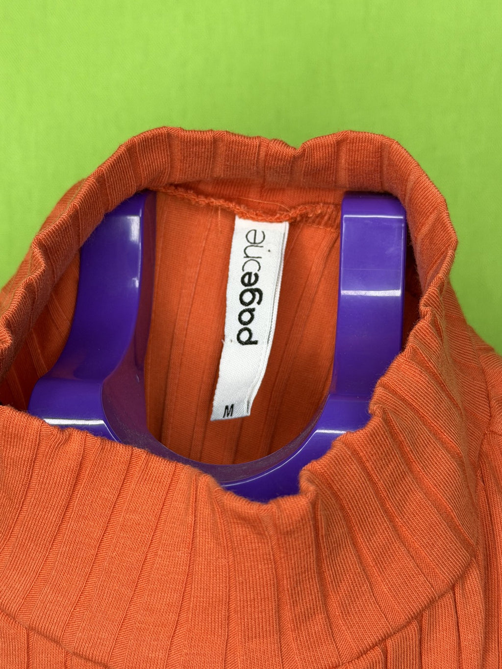 Page One Narancs Bordás Turtleneck Top