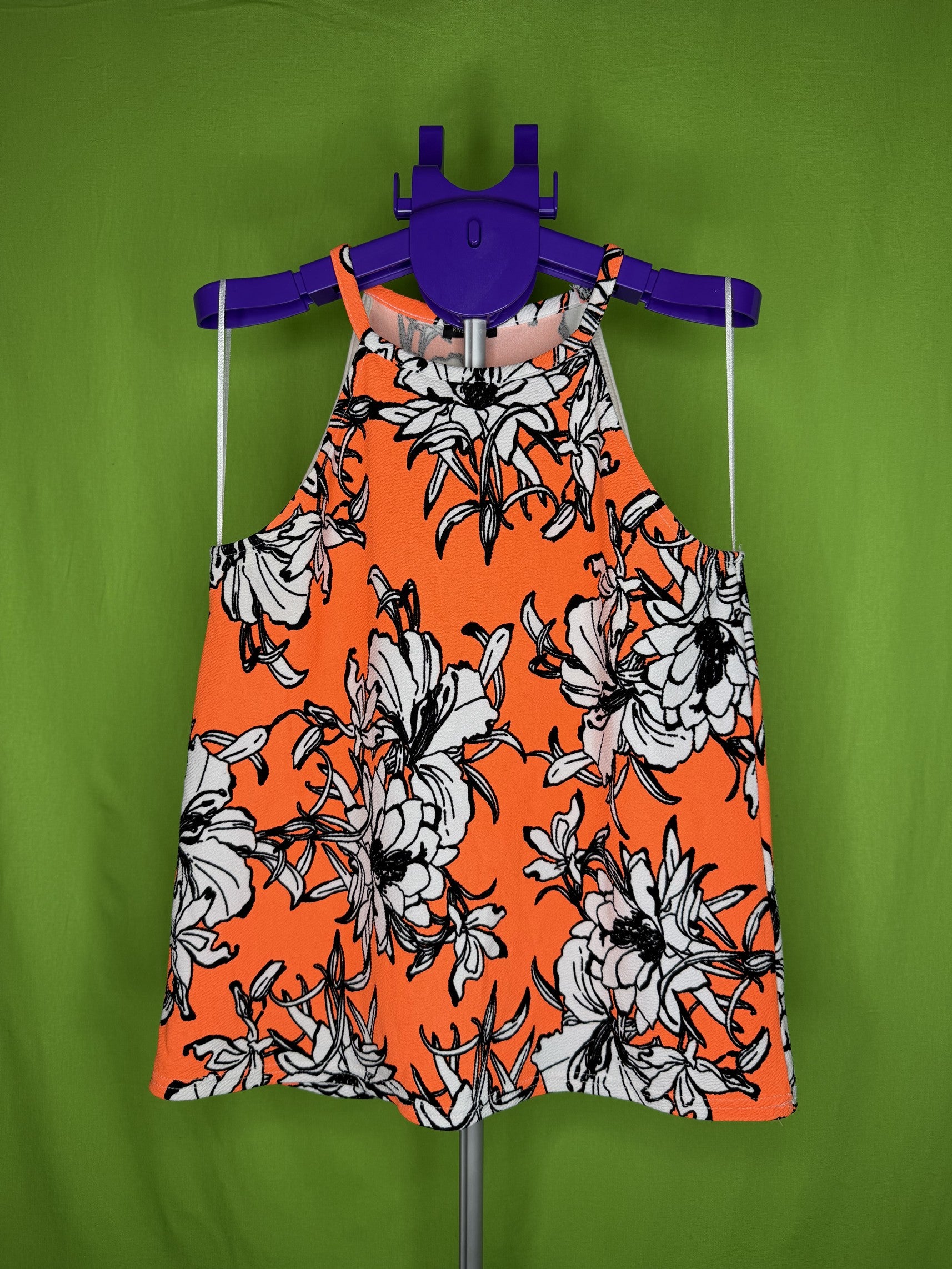 River Island Narancs Virágos Tank Top