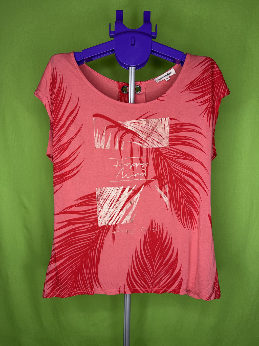 Grain de Malice Korall Pálmaleveles Top