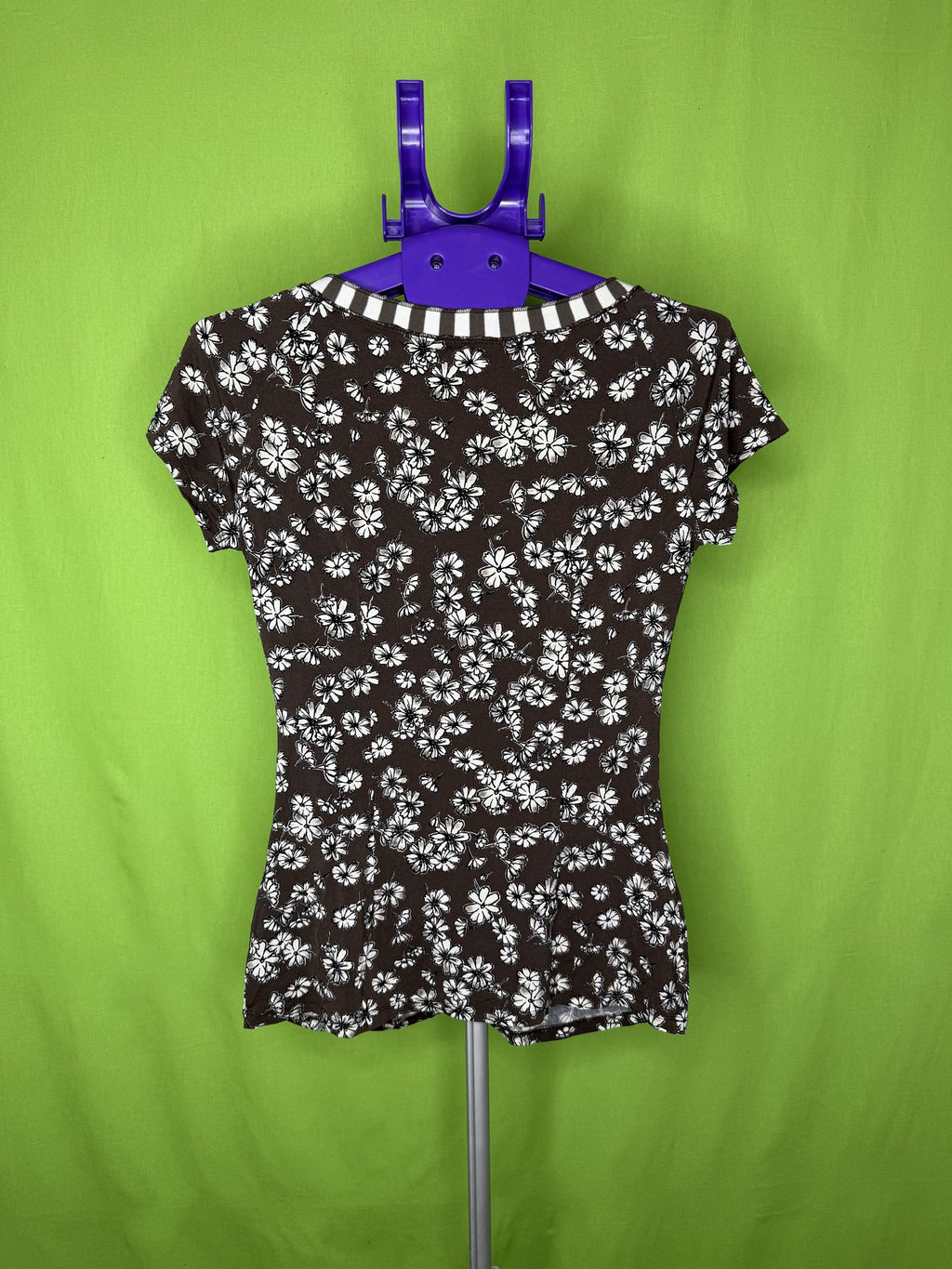 Marc Cain Barna Virágos Ruched Top