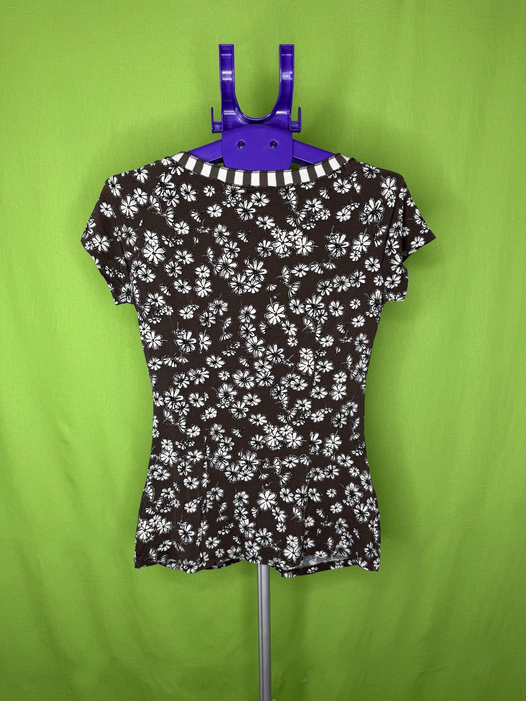 Marc Cain Barna Virágos Ruched Top
