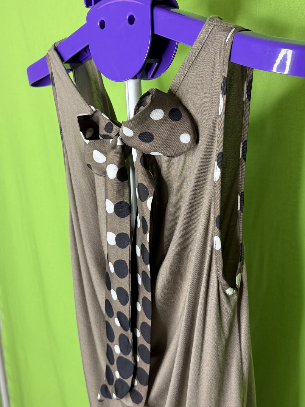 MEXX Khaki Pöttyös Masnis Midi Ruha