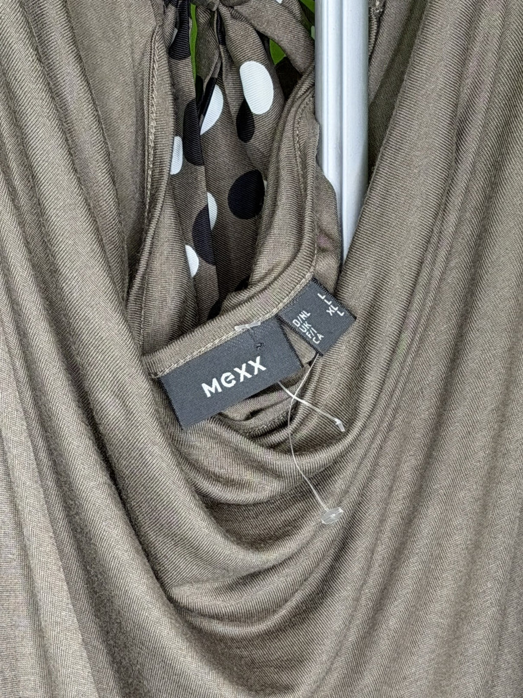 MEXX Khaki Pöttyös Masnis Midi Ruha