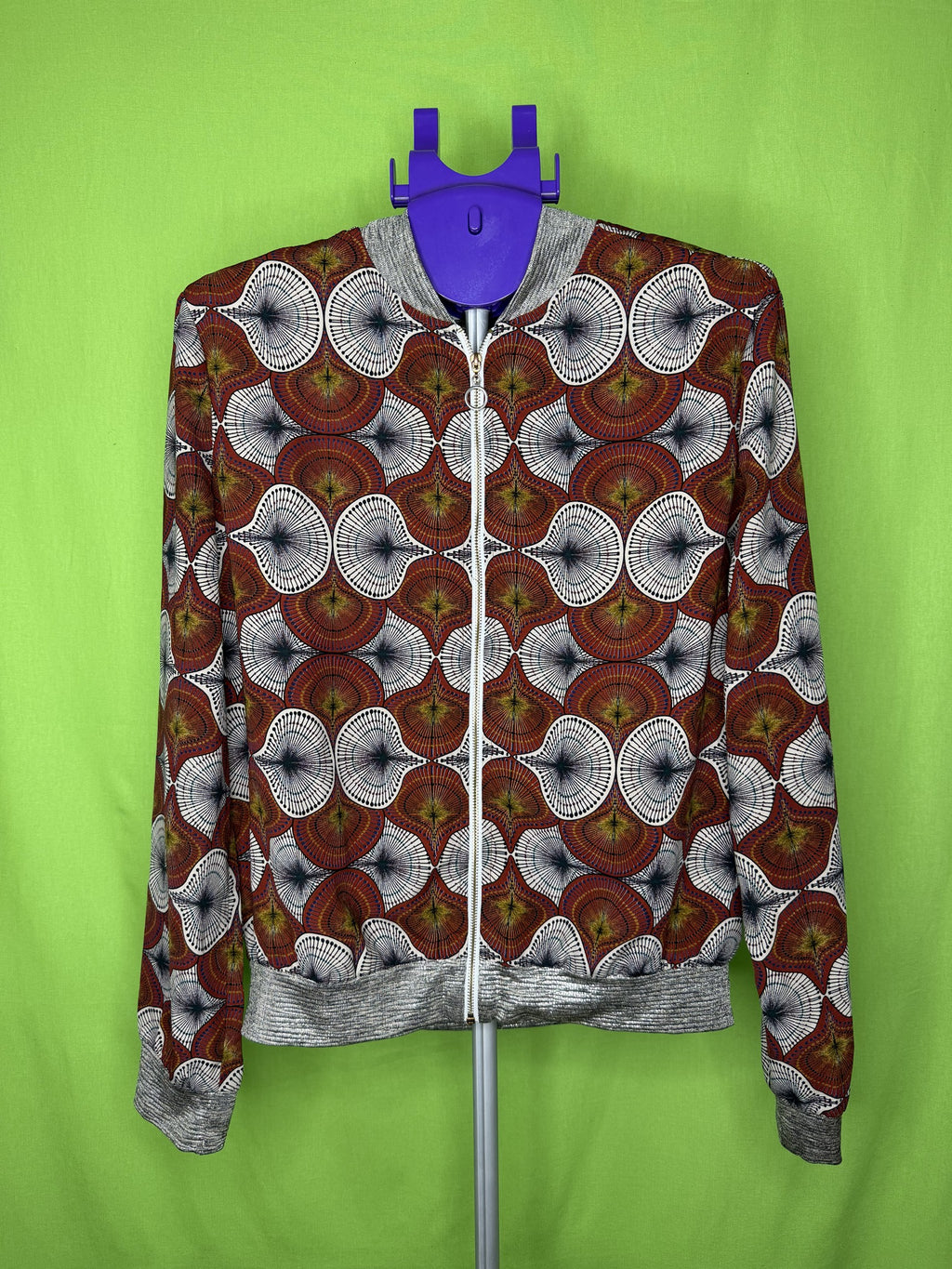 Vintage Love Afrikai Print Bomber Dzseki – Bordó | M