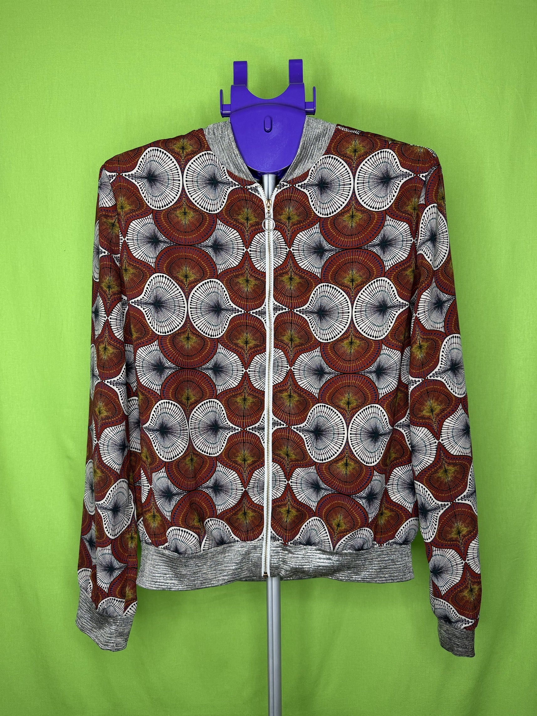 Vintage Love Afrikai Print Bomber Dzseki – Bordó | M