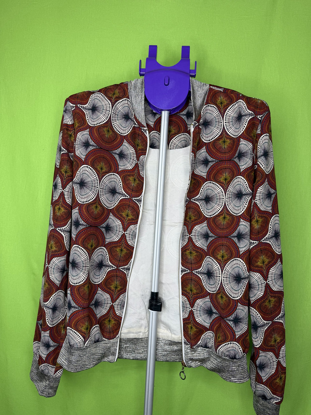 Vintage Love Afrikai Print Bomber Dzseki – Bordó | M