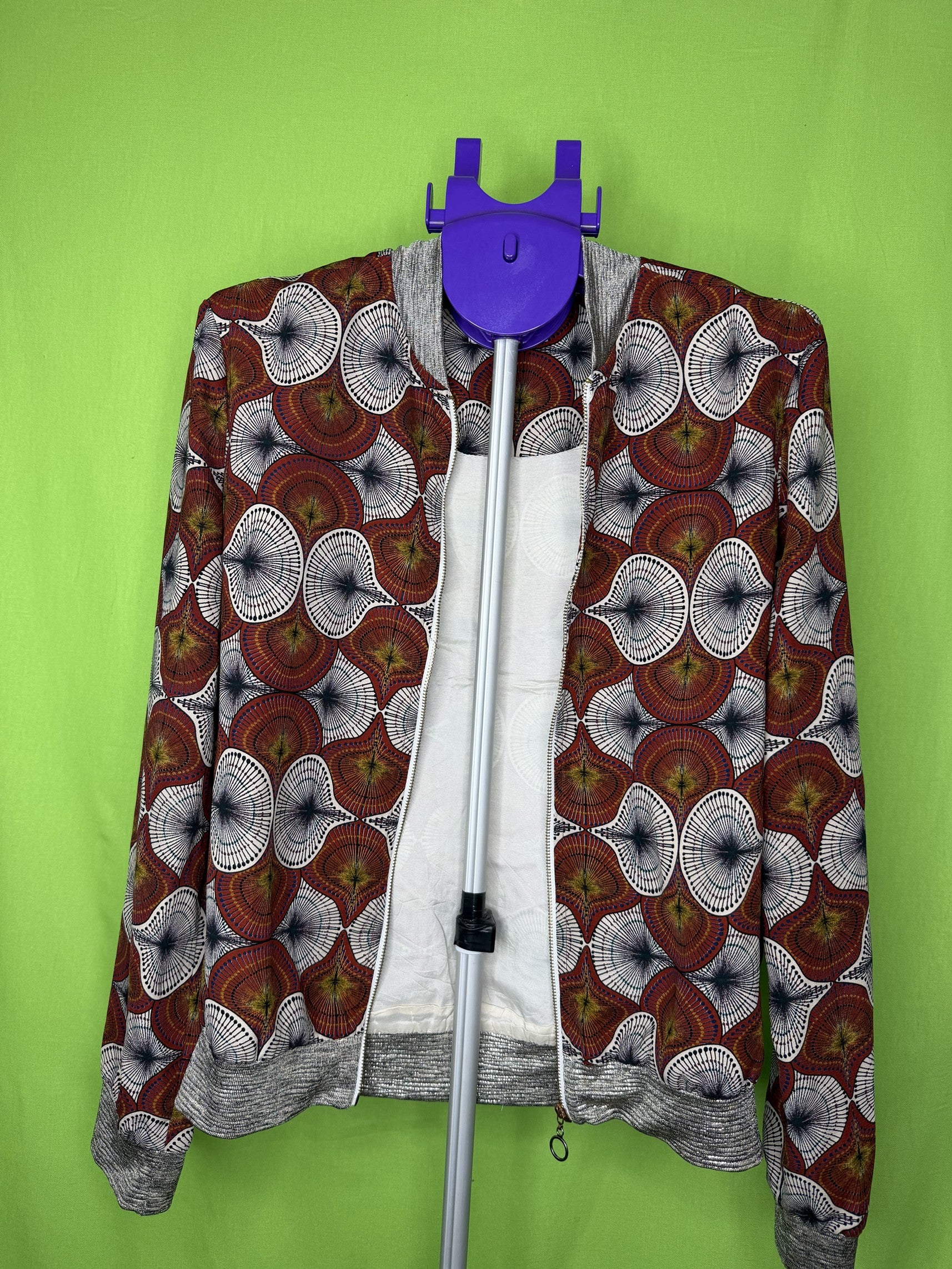 Vintage Love Afrikai Print Bomber Dzseki – Bordó | M