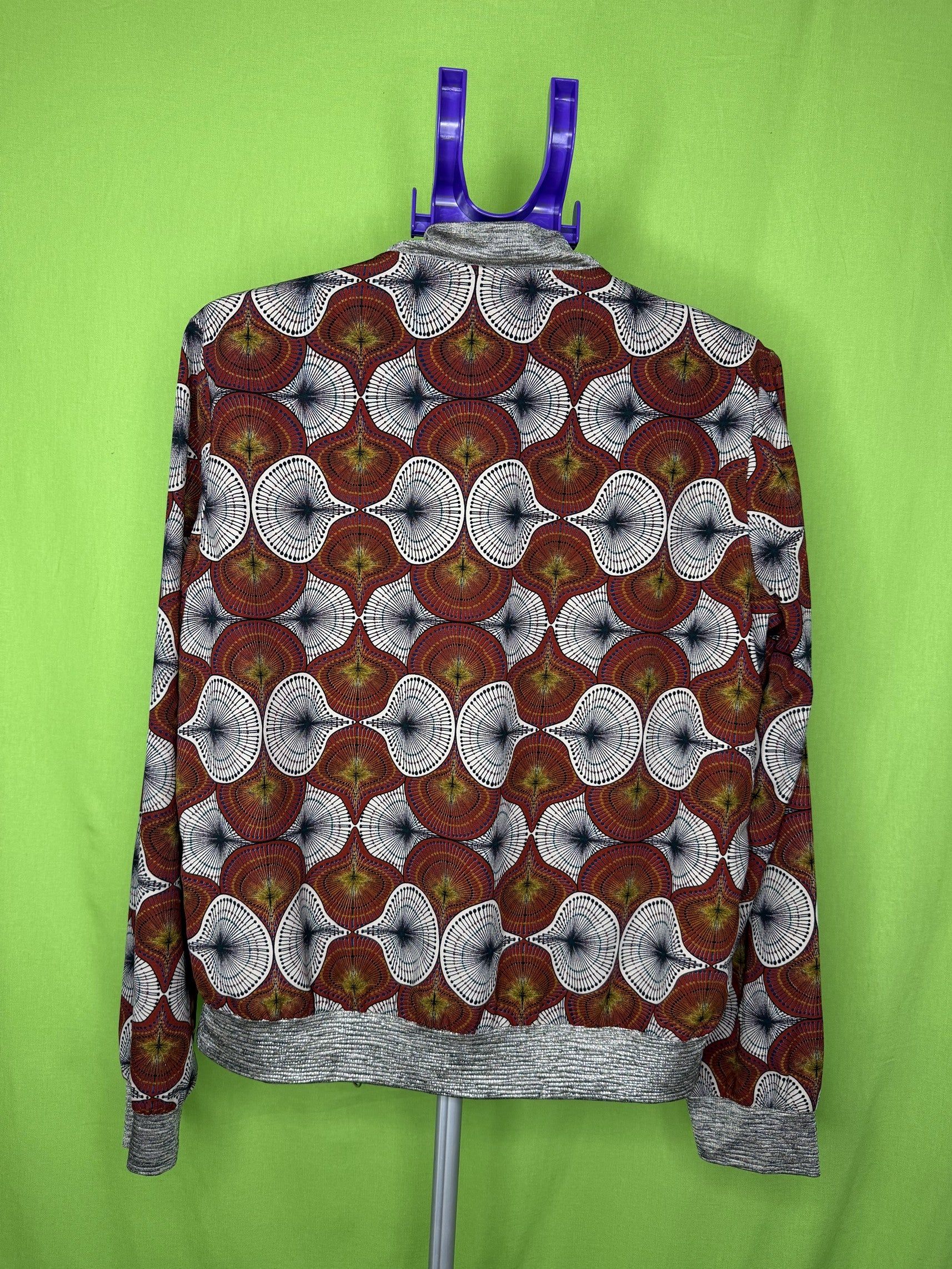 Vintage Love Afrikai Print Bomber Dzseki – Bordó | M
