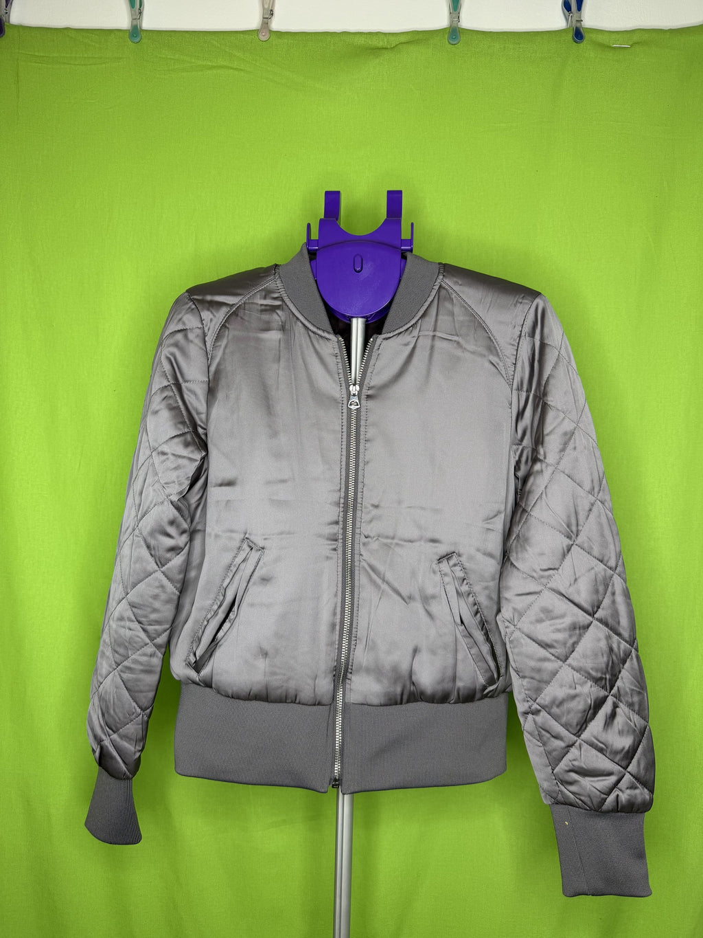 H&M Divided Szatén Bomber Dzseki – Szürke | M