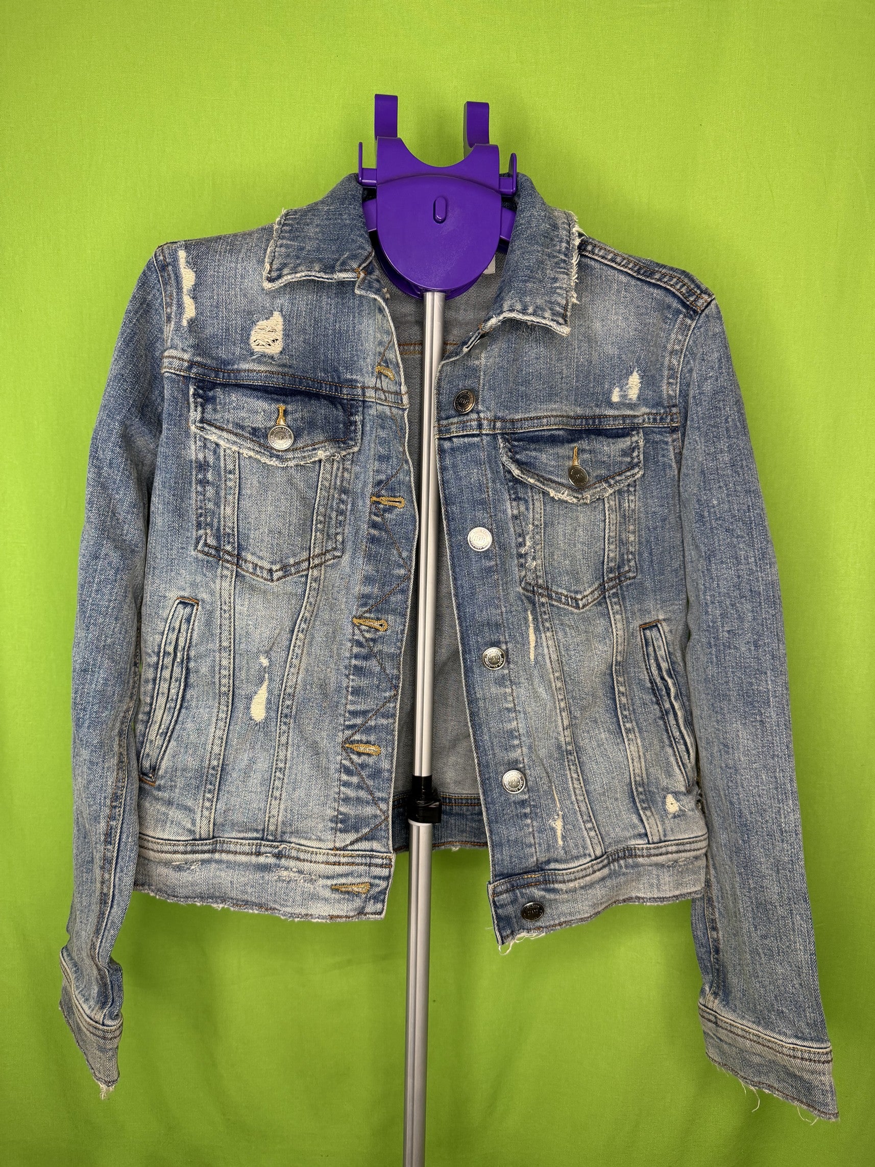Zara Z1975 Koptatott Farmer Dzseki – Világoskék | XS