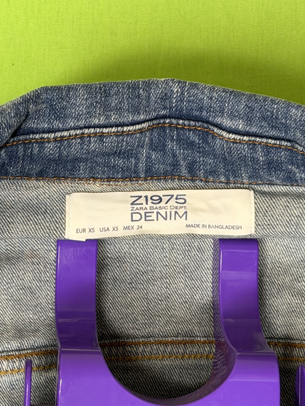 Zara Z1975 Koptatott Farmer Dzseki – Világoskék | XS
