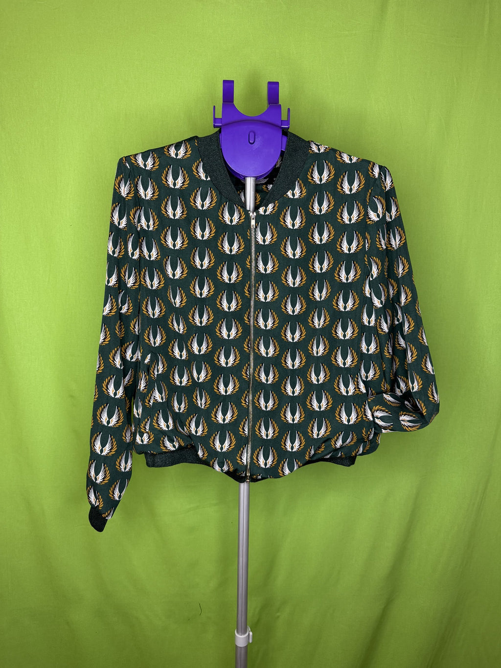 It Hippie Szárny Print Bomber Dzseki – Sötétzöld | S