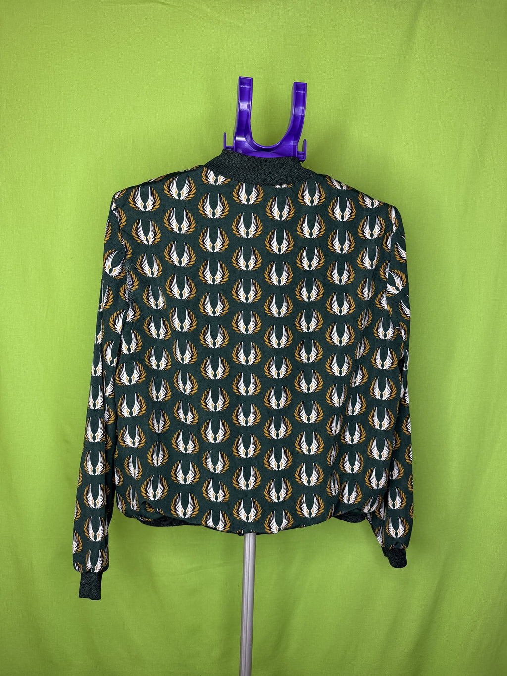 It Hippie Szárny Print Bomber Dzseki – Sötétzöld | S