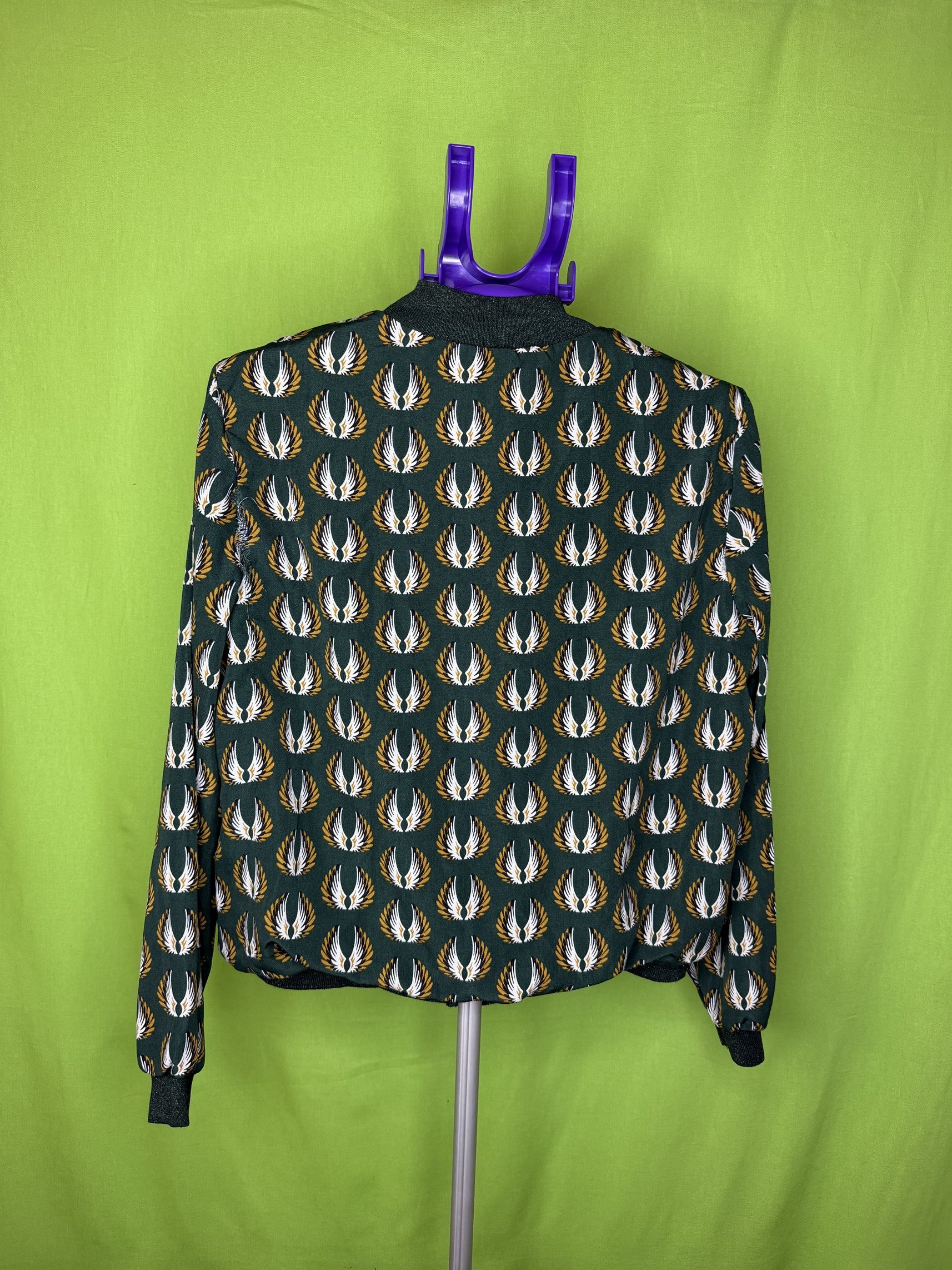 It Hippie Szárny Print Bomber Dzseki – Sötétzöld | S