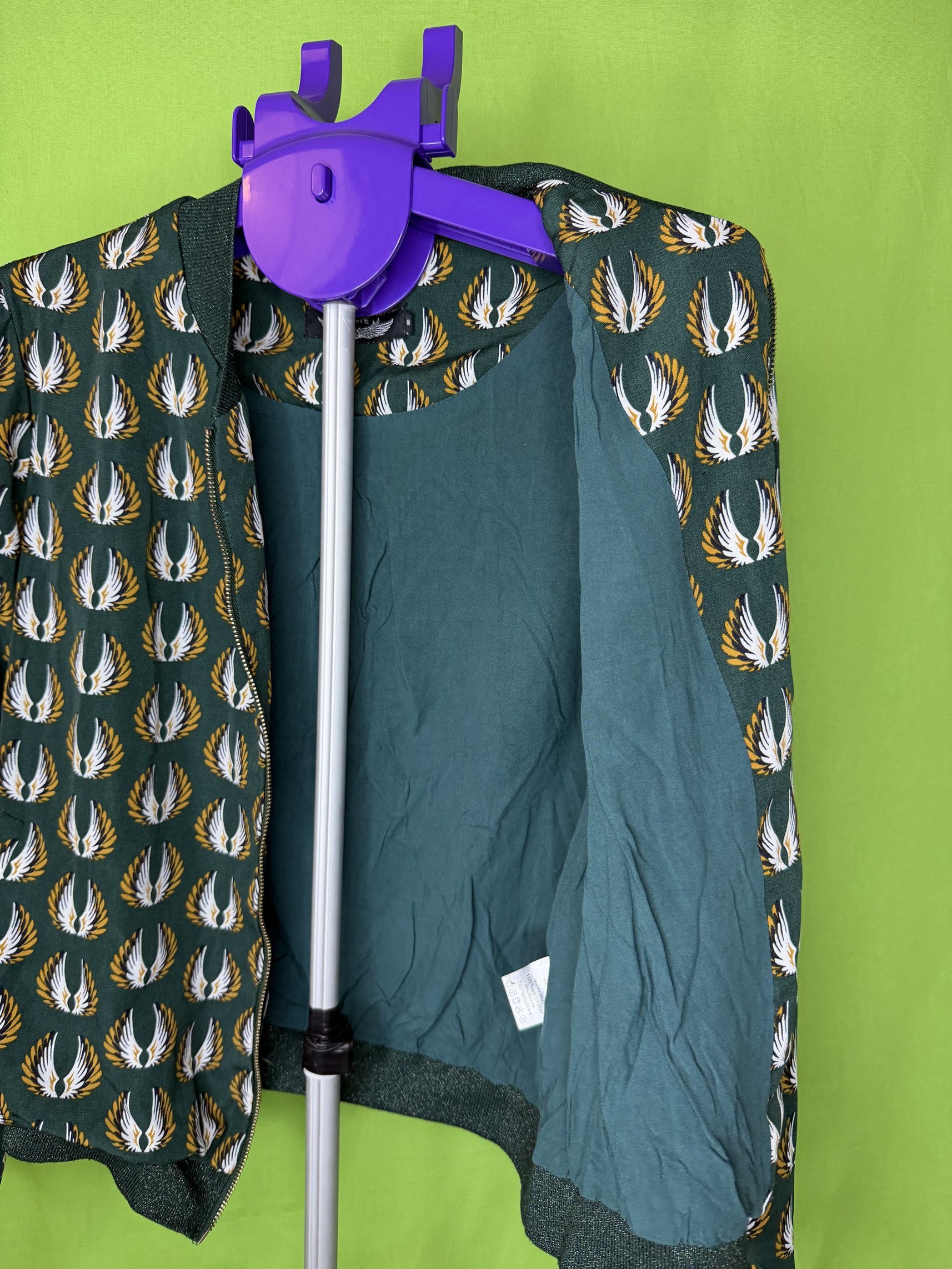It Hippie Szárny Print Bomber Dzseki – Sötétzöld | S