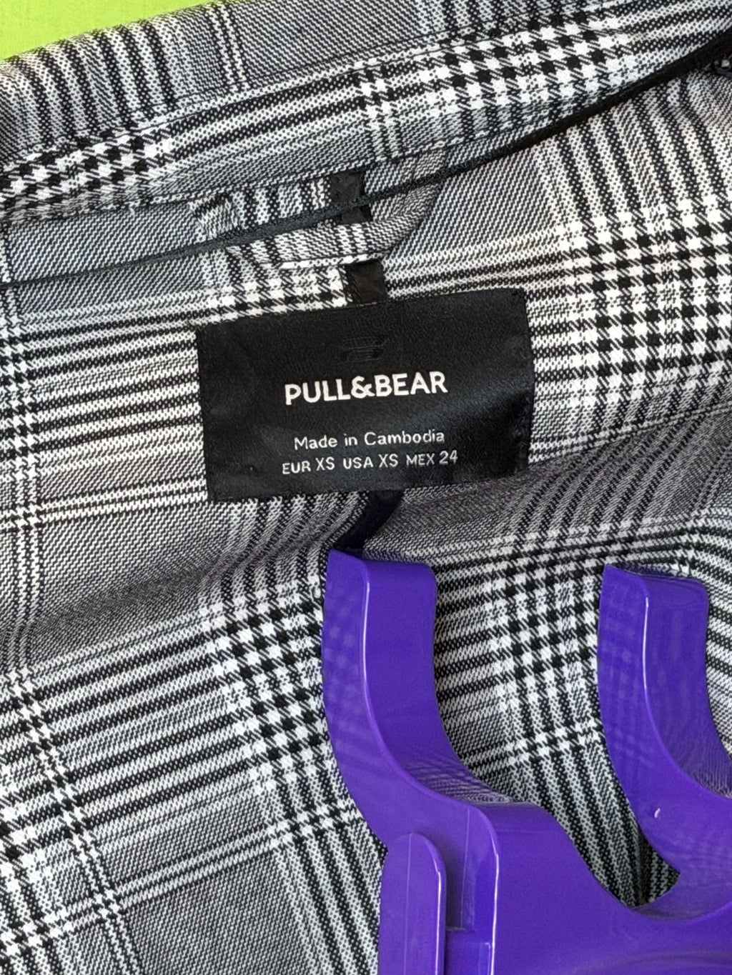 Pull & Bear Glen Plaid Oversized Blazer – Fekete/Fehér | XS