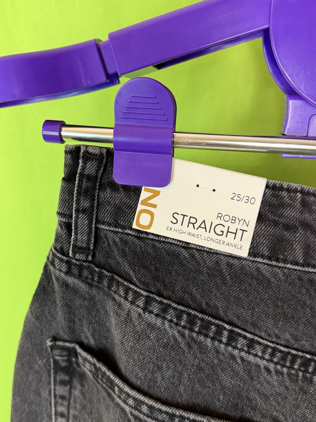 Only Blue Denim Robyn Straight Farmer Nadrág – Fekete | 25/30