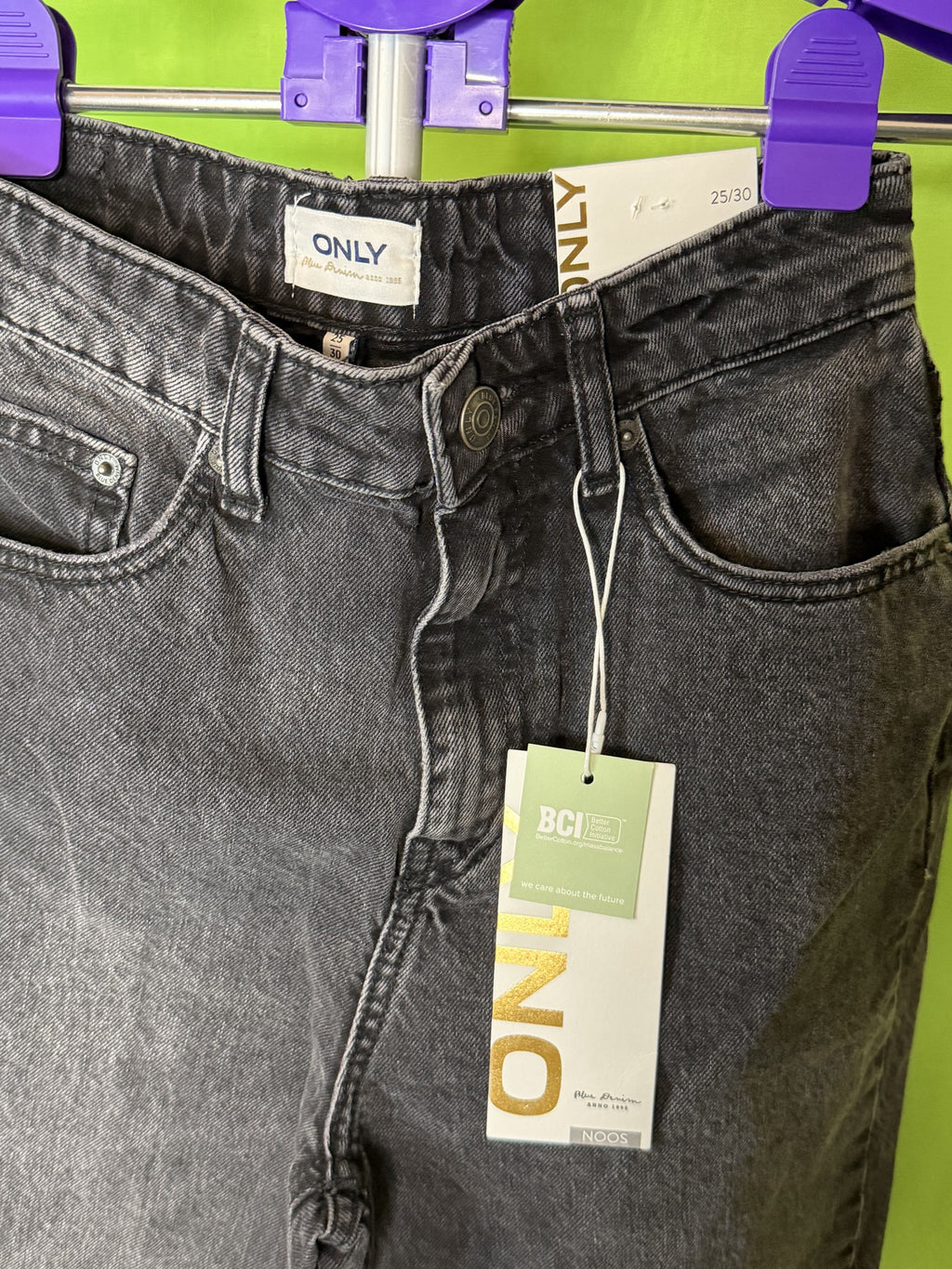 Only Blue Denim Robyn Straight Farmer Nadrág – Fekete | 28/30