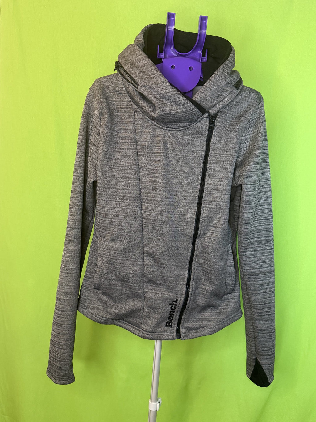 Bench. Szürke Aszimmetrikus Zip Hoodie