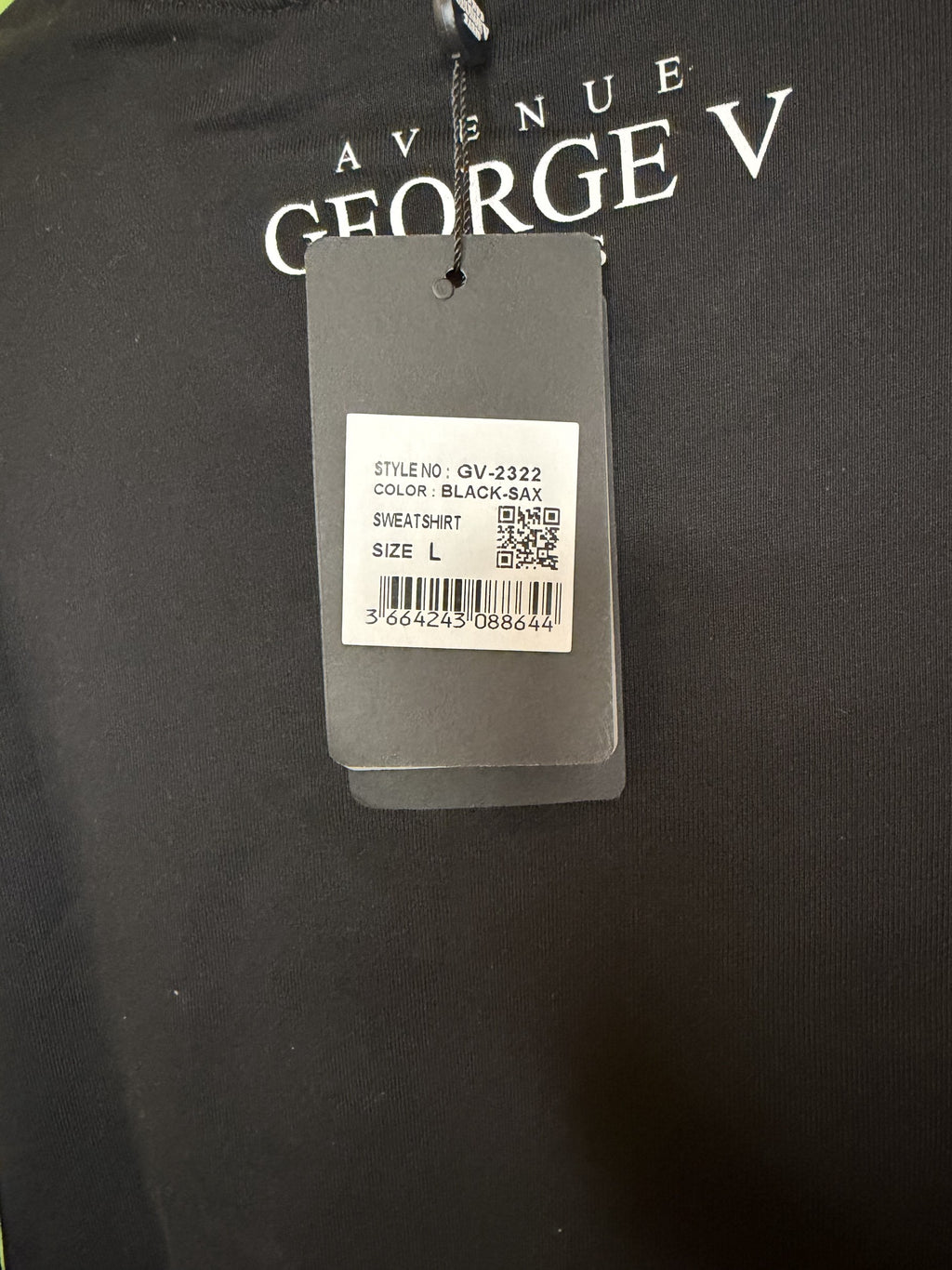 Avenue George V Paris Fekete Rhinestone Sweatshirt