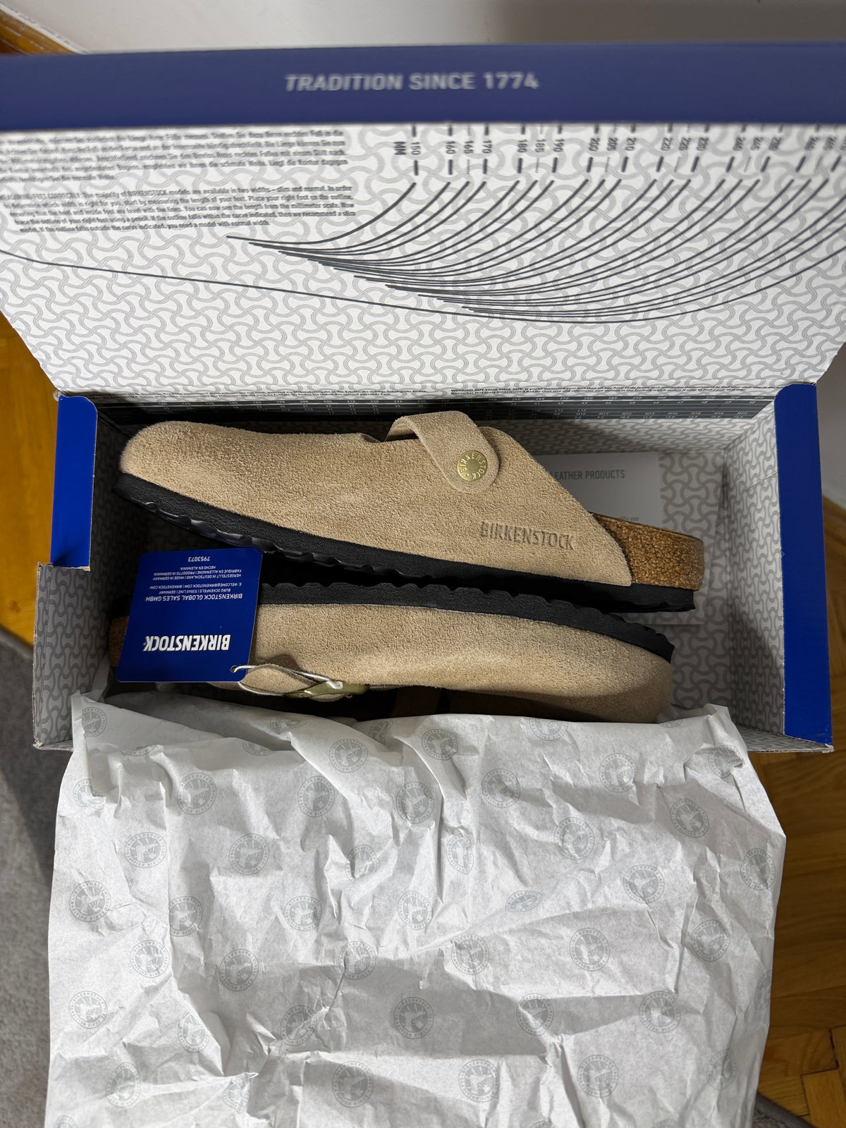 Birkenstock Boston BS klumpa, EU 39, keskeny fazon