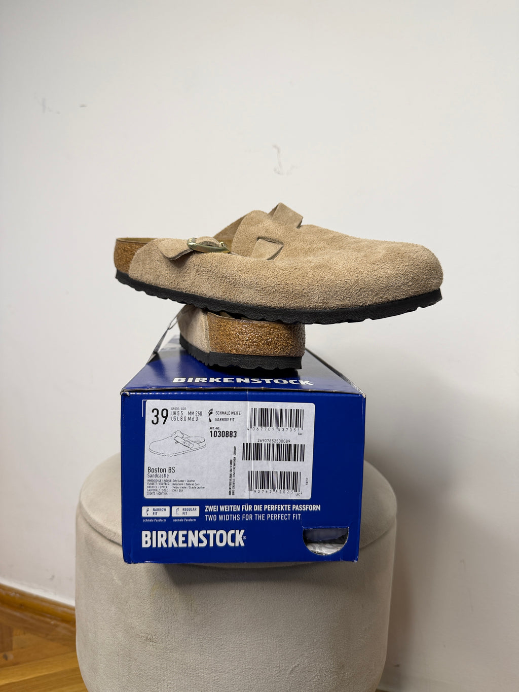 Birkenstock Boston BS klumpa, EU 39, keskeny fazon