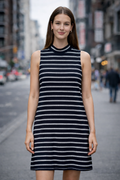 H&M Basic Fekete Csíkos Ruha
