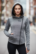 Bench Szürke Aszimmetrikus Hoodie – Női, Elöl