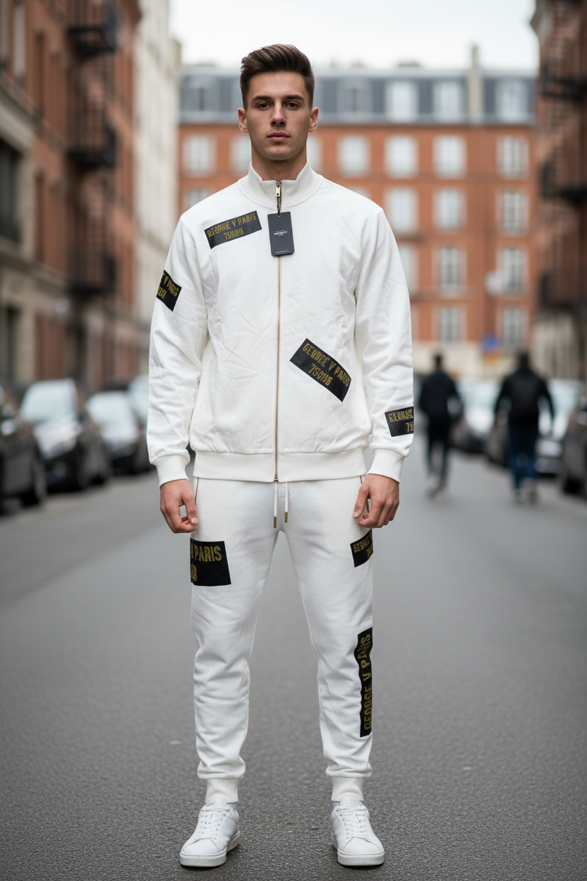 Avenue George V Paris Fehér-Arany Melegítő Szett – 3XL