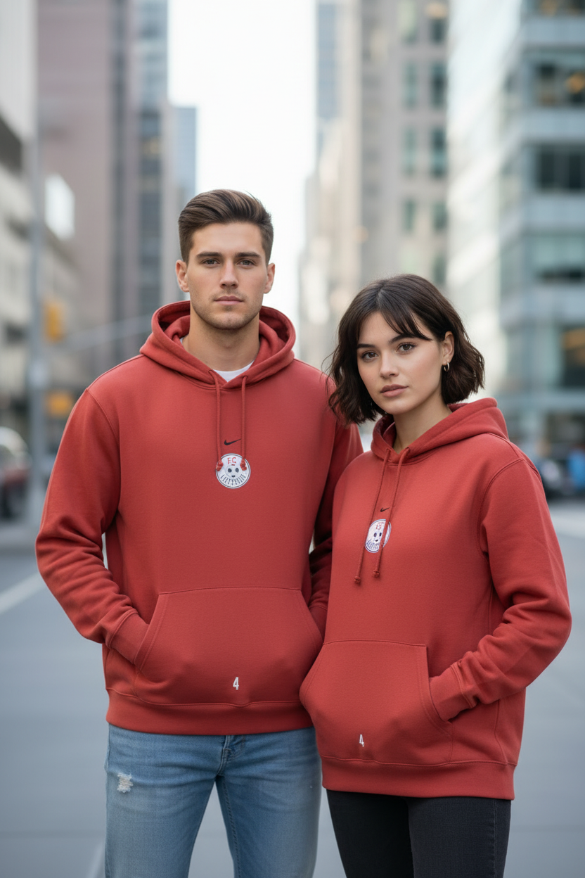 GANT Archive Shield Krém Hoodie – unisex páros nézet