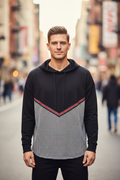 Houndstooth hoodie - férfi modell elölnézet