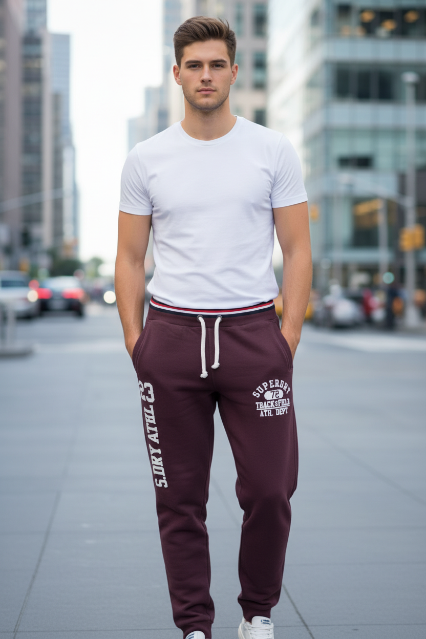 Superdry Track & Field bordó jogger – FÉRFI ELÖL