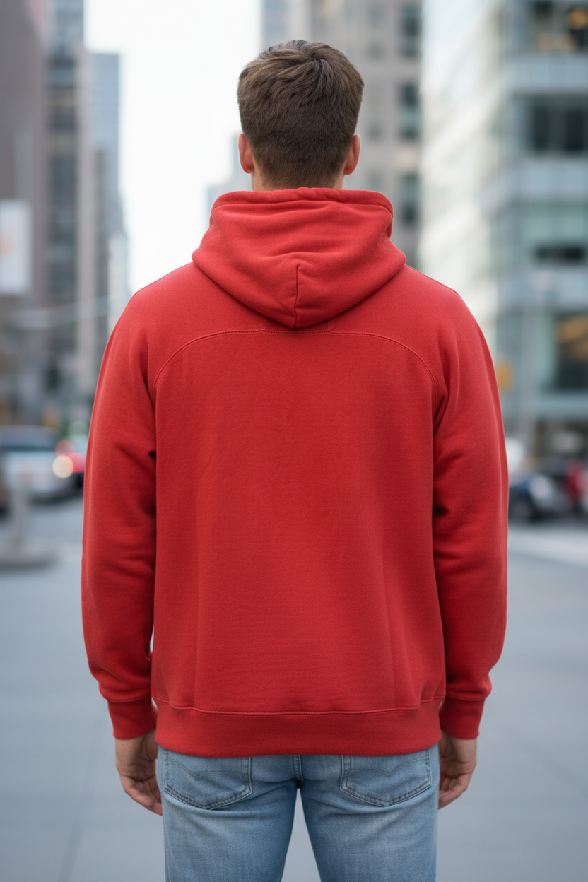 Nike FC Liefering Piros Hoodie – férfi hátulnézet