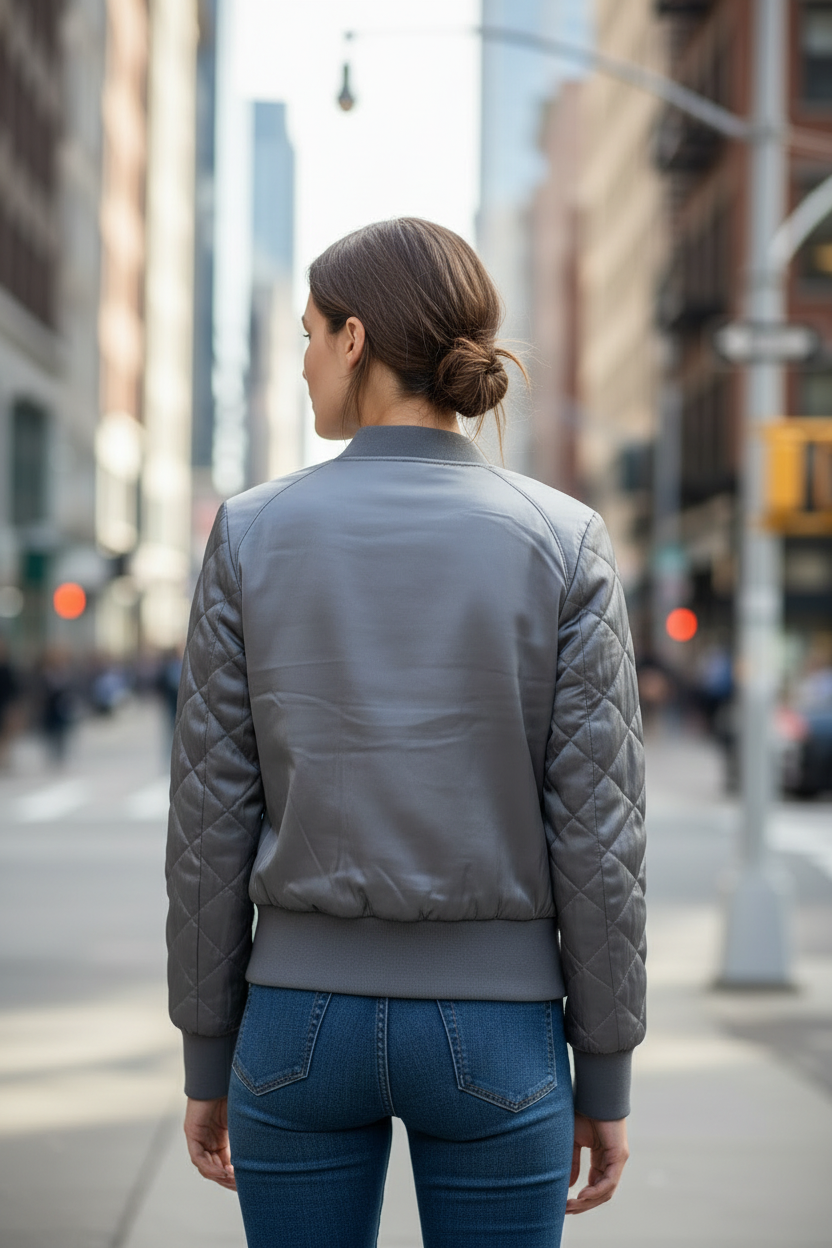 H&M Divided bomber - utcai hátulnézet (AI generált)